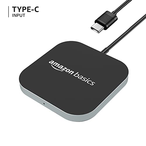 Amazon Basics Magnetic Wireless Charger | 15W Max Fast Charging Square Pad | Compatible with iPhone 13/13 Pro/13 Mini/13 ProMax/12/11, Samsung Galaxy S21/S20/Note 10/Edge Note 20Ultra/S10, AirPods Pro