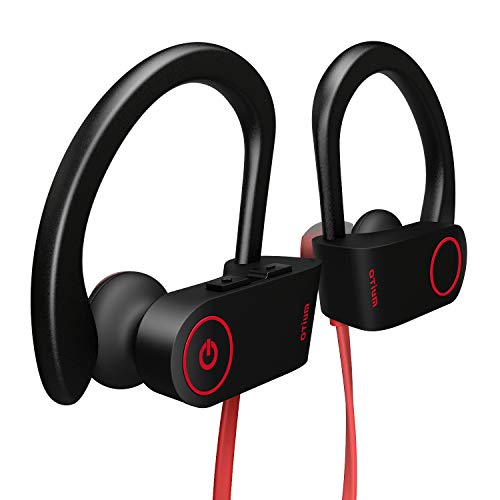 Otium Bluetooth Headphones, Best Wireless Earbuds IPX7 Waterproof Sports Earphones w/Mic HD Stereo Sweatproof in-Ear Earbuds Gym Running Workout 8 Hour Battery Noise Cancelling Headsets