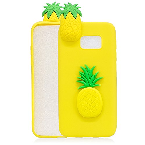 Jewby Galaxy S7 Case, Vivid Cute Cartoon Case for Samsung Galaxy S7 with a Free Screen Protector (Pinapple)