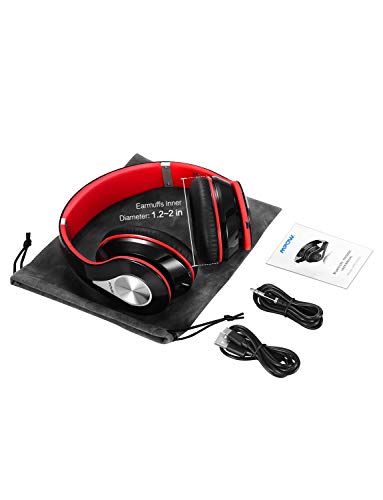 Mpow 059 Bluetooth Headphones Over Ear, Hi-Fi Stereo Wireless Headset, Foldable, Soft Memory-Protein Earmuffs, w/Built-in Mic Wired Mode PC/Cell Phones/TV