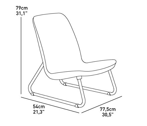 Keter Rio 3 Pc All Weather Outdoor Patio Garden Conversation Chair & Table Set Furniture, Grey