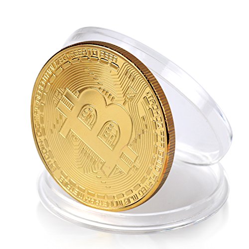 Bitcoin Commemorative Coin 24K Gold Plated BTC Limited Edition Collectible Coin With Protective Case