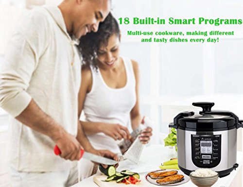 Aobosi Electric Pressure Cookers Digital 18 Multifunctional Programs, 1200W, Silver,Qualified by ETL and FCC 6QT