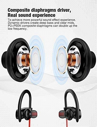 Otium Bluetooth Headphones, Best Wireless Earbuds IPX7 Waterproof Sports Earphones w/Mic HD Stereo Sweatproof in-Ear Earbuds Gym Running Workout 8 Hour Battery Noise Cancelling Headsets