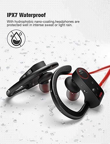 Otium Bluetooth Headphones, Best Wireless Earbuds IPX7 Waterproof Sports Earphones w/Mic HD Stereo Sweatproof in-Ear Earbuds Gym Running Workout 8 Hour Battery Noise Cancelling Headsets