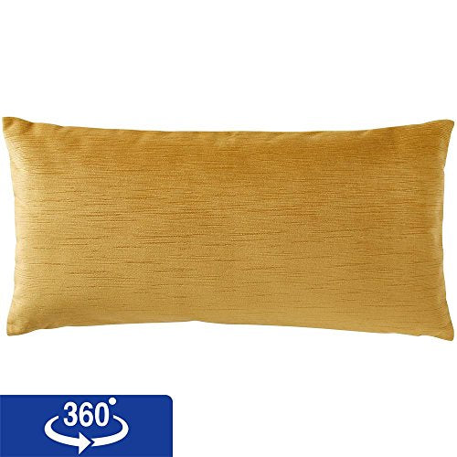 Rivet Velvet Texture Striated Pillow, 12" x 24", Honeycomb