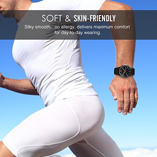 Gear S3 Frontier / Classic Watch Band, MoKo Soft Silicone Replacement Sport Strap for Samsung Gear S3 Frontier / S3 Classic / Moto 360 2nd Gen 46mm Smart Watch, NOT FIT S2 & S2 Classic & Fit2, BLACK