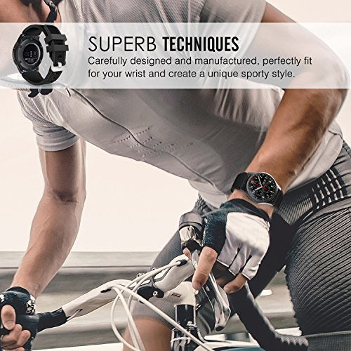 Gear S3 Frontier / Classic Watch Band, MoKo Soft Silicone Replacement Sport Strap for Samsung Gear S3 Frontier / S3 Classic / Moto 360 2nd Gen 46mm Smart Watch, NOT FIT S2 & S2 Classic & Fit2, BLACK