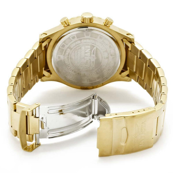 Invicta Men's 1270 Specialty Reloj cronógrafo de acero inoxidable ionizado en oro de 18k para hombre