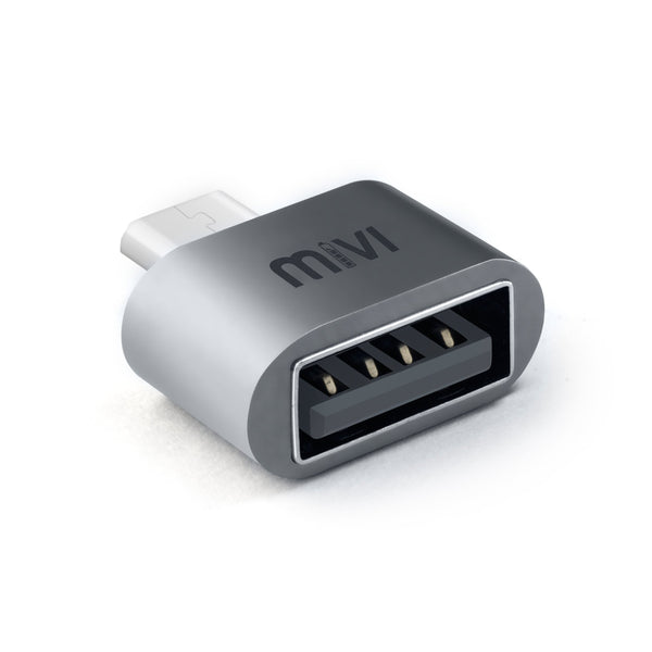 Mivi OAM2AN Micro USB to USB A Female OTG Adapter - (Black)