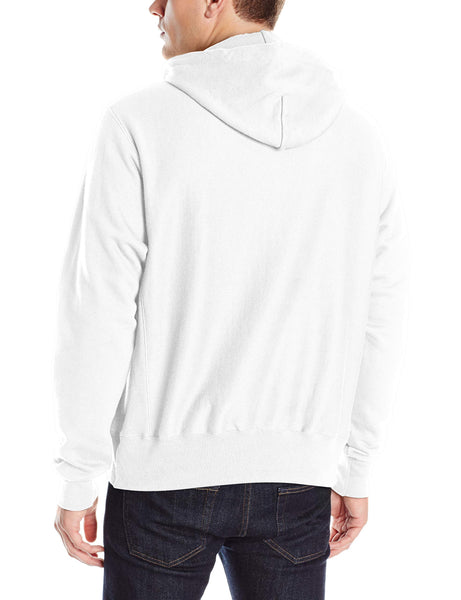 Champion LIFE Men's Reverse Weave Pullover Hoodie, White - Chenille Script, 3X Large