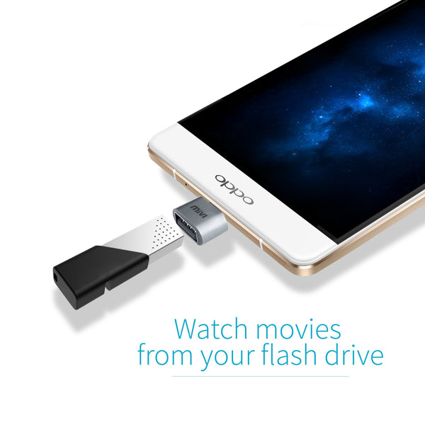 Mivi OAM2AN - Adaptador de micro USB a USB A hembra OTG (negra)