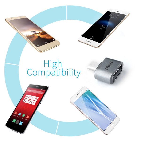Mivi OAM2AN - Adaptador de micro USB a USB A hembra OTG (negra)