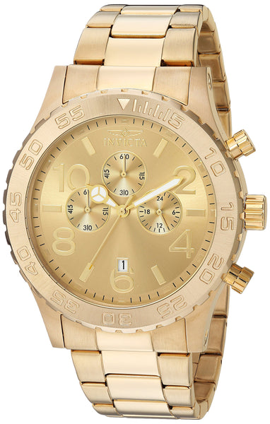 Invicta Men's 1270 Specialty Reloj cronógrafo de acero inoxidable ionizado en oro de 18k para hombre