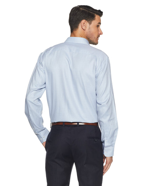 Amazon Brand - Arthur Harvey Men's Solid Regular Fit Formal Shirt (AW18-AH-MFS-032_Blue_44)